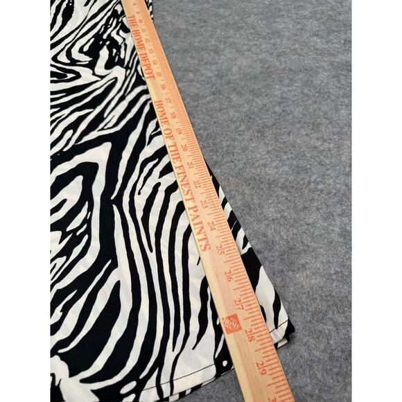 Rachel Zoe Wide Leg Bold Animal Print Pants Small Black Ivory Womens Pull On - Picture 6 of 10